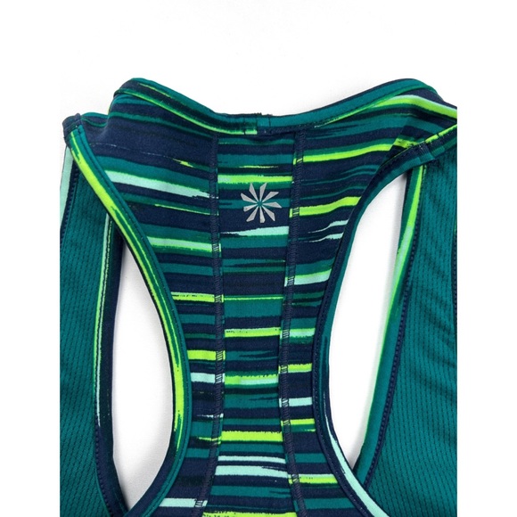 Athleta Painted Green stripped Tank Top Sz:Small - Picture 4 of 8